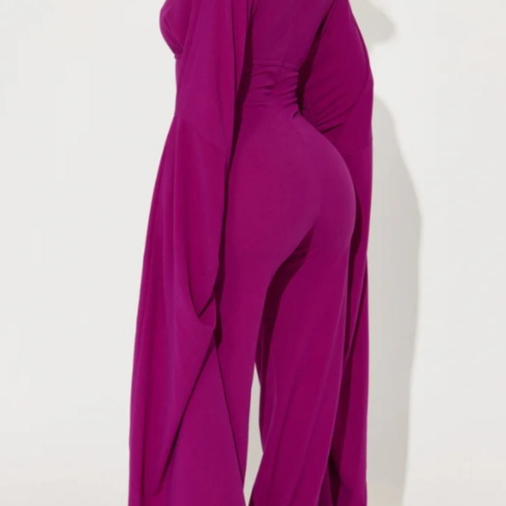 ❣️🩷Fashion Nova - Take Me There - Purple - Jumpsuit-New Arrival Size 1X💘❤️‍🩹 - Picture 3 of 6